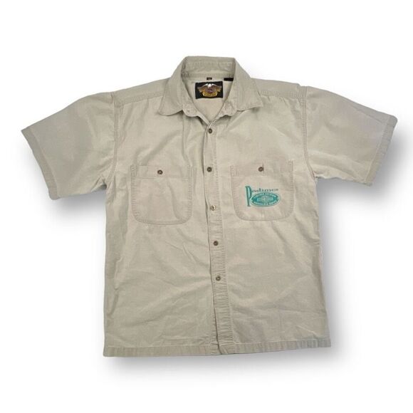 Harley Davidson Gone Fishing Front Button Shirt Size Medium - Picture 5 of 6